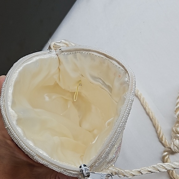 La Regale Vintage Beaded Handbag Round Pink Blue White - Picture 4 of 6